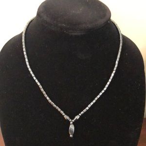 Gunmetal beaded necklace